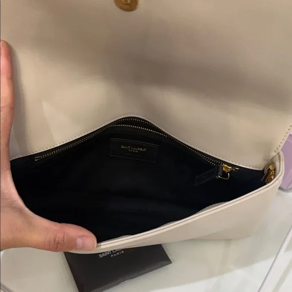 Saint Laurent Ivory Quilted Clutch - Picture 5 of 5